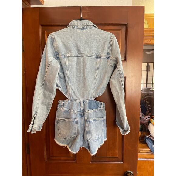 Zara cut out long sleeve denim romper XS - Picture 6 of 6
